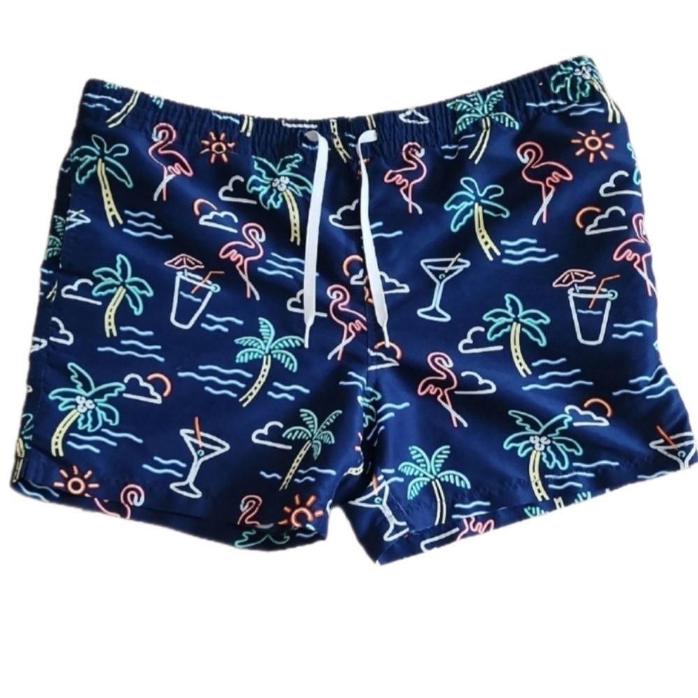 Chubbies Palm And Flamingo Patterned Swim Shorts